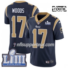 Maillot Enfant Los Angeles Rams Robert Woods 17 Nike Bleu 2019 Super Bowl LIII